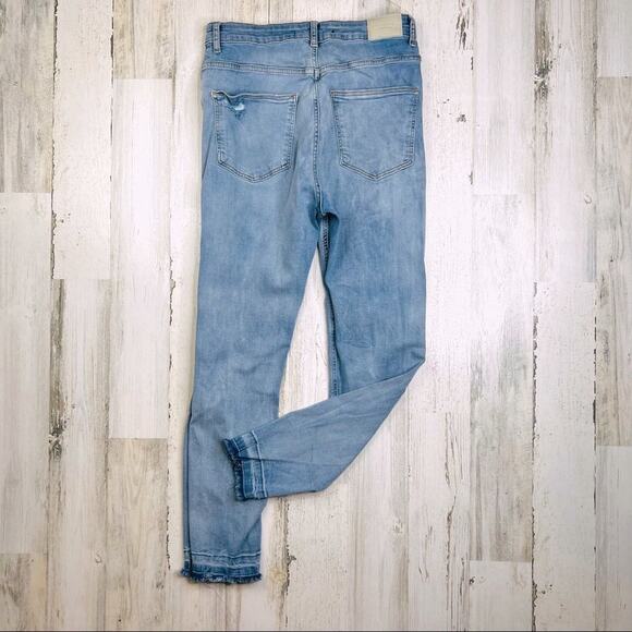 Bershka High-Rise Skinny Cigarette Jeans Sz 10 Ripped Stretch Grunge Streetwear - Picture 7 of 10